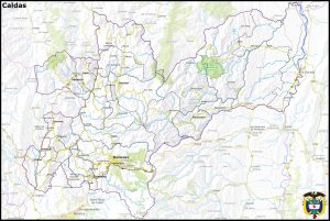 Mapa del departamento de Caldas