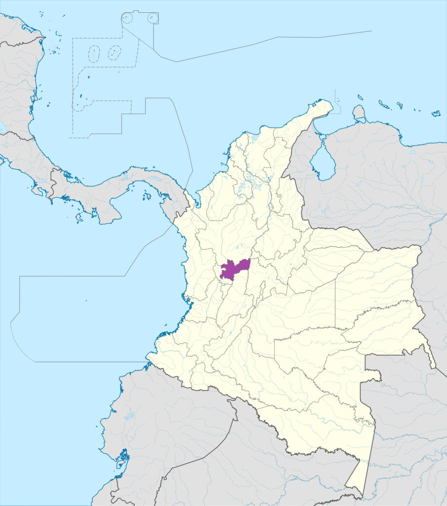 Mapa de ubicación del departamento de Boyacá en Colombia.