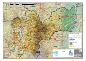 Mapa topográfico del departamento de Caldas.