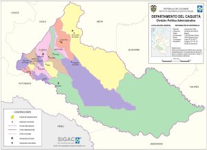 División político-administrativa del departamento de Caquetá.