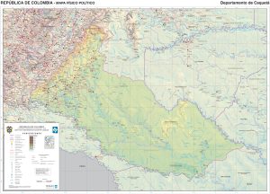 Mapa físico del departamento de Caquetá