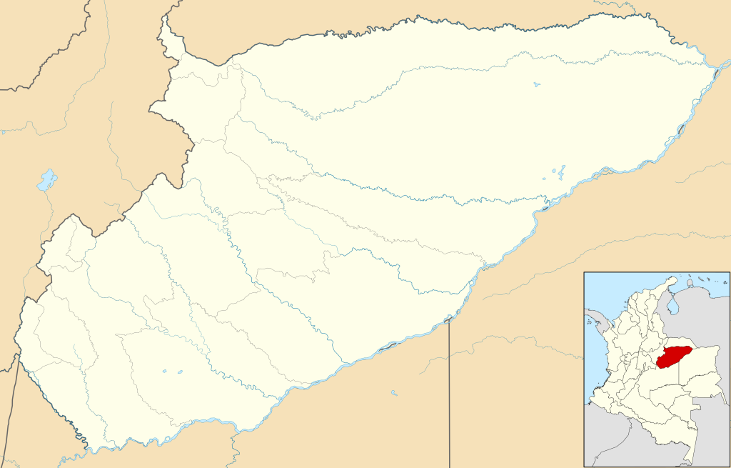 Mapa mudo del departamento de Casanare.