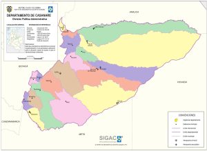División político-administrativa del departamento de Casanare. División político-administrativa del departamento de Casanare.