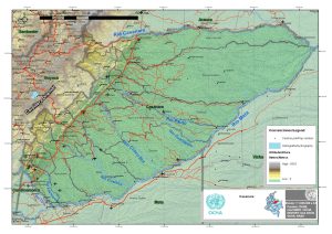 Mapa topográfico del departamento de Casanare.