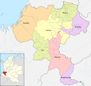 Subregiones del Cauca.