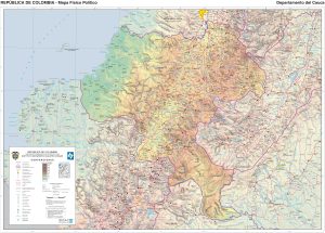 Mapa físico del departamento del Cauca