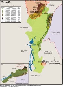 Orografía del departamento del Cesar.