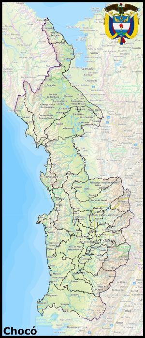 Mapa del departamento del Chocó