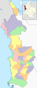 Mapa mudo coloreado del departamento del Chocó.