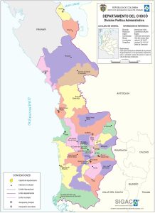 División político-administrativa del departamento del Chocó.