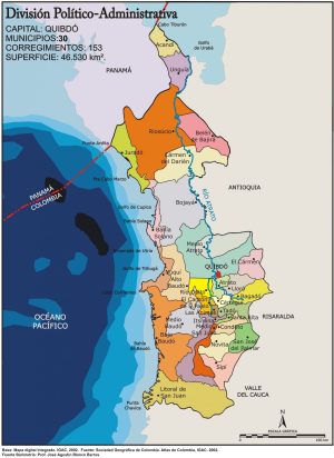 Mapa político del departamento del Chocó