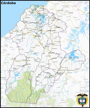 Mapa del departamento de Córdoba (Colombia)