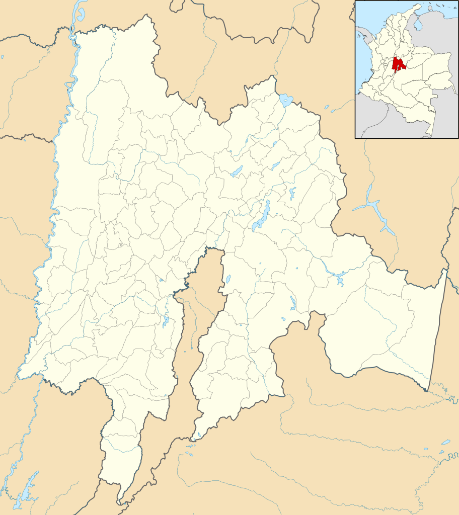 Mapa mudo del departamento de Cundinamarca.