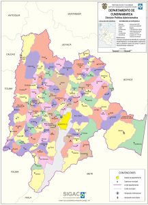 División político-administrativa de Cundinamarca.