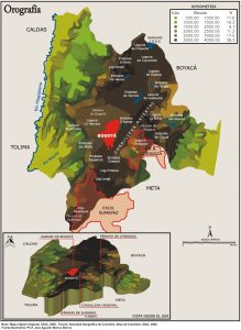 Orografía del departamento de Cundinamarca.