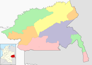 Mapa mudo coloreado del departamento de Guainía.