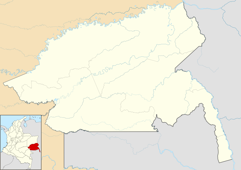 Mapa mudo del departamento de Guainía.