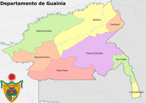Mapa político del departamento de Guainía