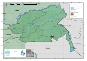 Mapa topográfico del departamento de Guainía.