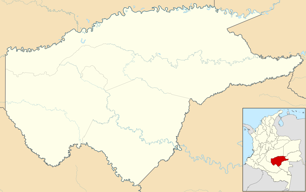 Mapa mudo del departamento del Guaviare.
