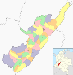 Mapa mudo coloreado del departamento del Huila.
