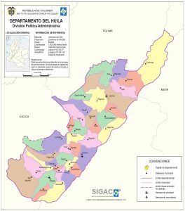 División político-administrativa del Huila.