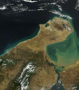 Imagen satelital del departamento de La Guajira.