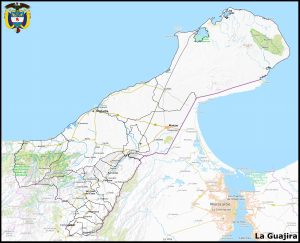 Mapa del departamento de La Guajira