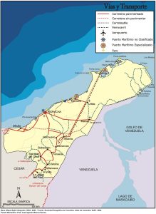 Vías y transporte en el departamento de La Guajira.