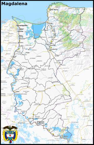 Mapa del departamento del Magdalena