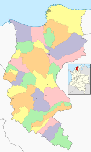 Mapa mudo coloreado del departamento del Magdalena.