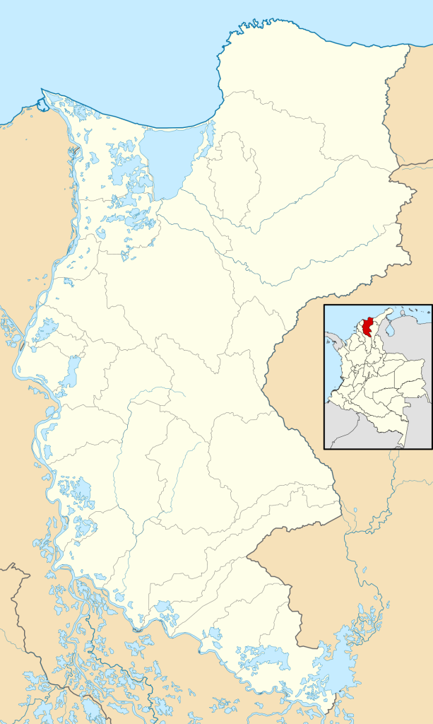 Mapa mudo del departamento del Magdalena.