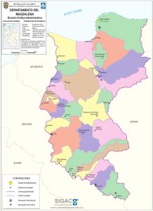 División político-administrativa del Magdalena.