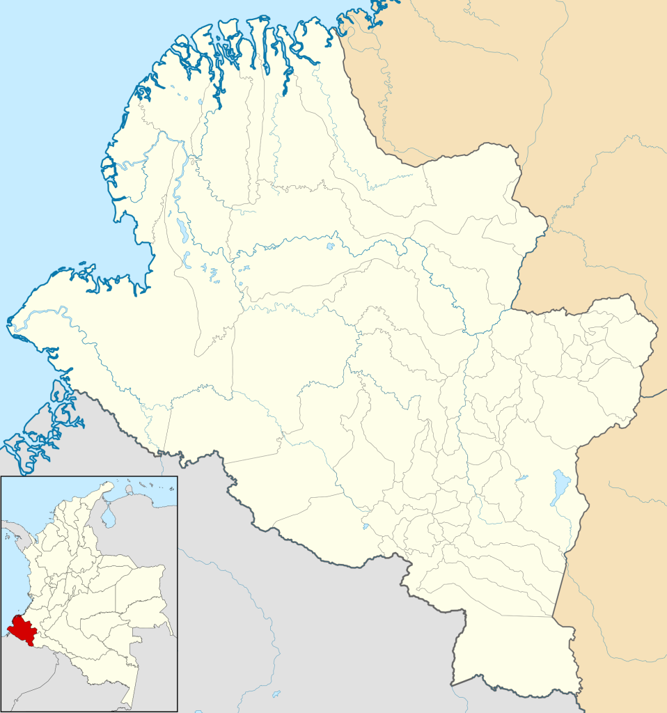 Mapa mudo del departamento de Nariño.