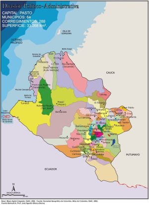 Mapa político del departamento de Nariño