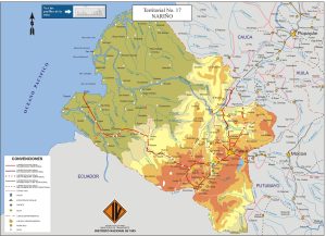 Mapa de carreteras del departamento de Nariño