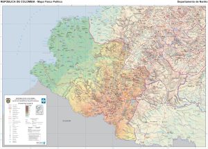 Mapa físico del departamento de Nariño