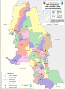 División político-administrativa del departamento de Norte de Santander.