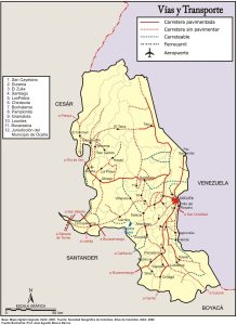 Vías y transporte en el departamento de Norte de Santander.