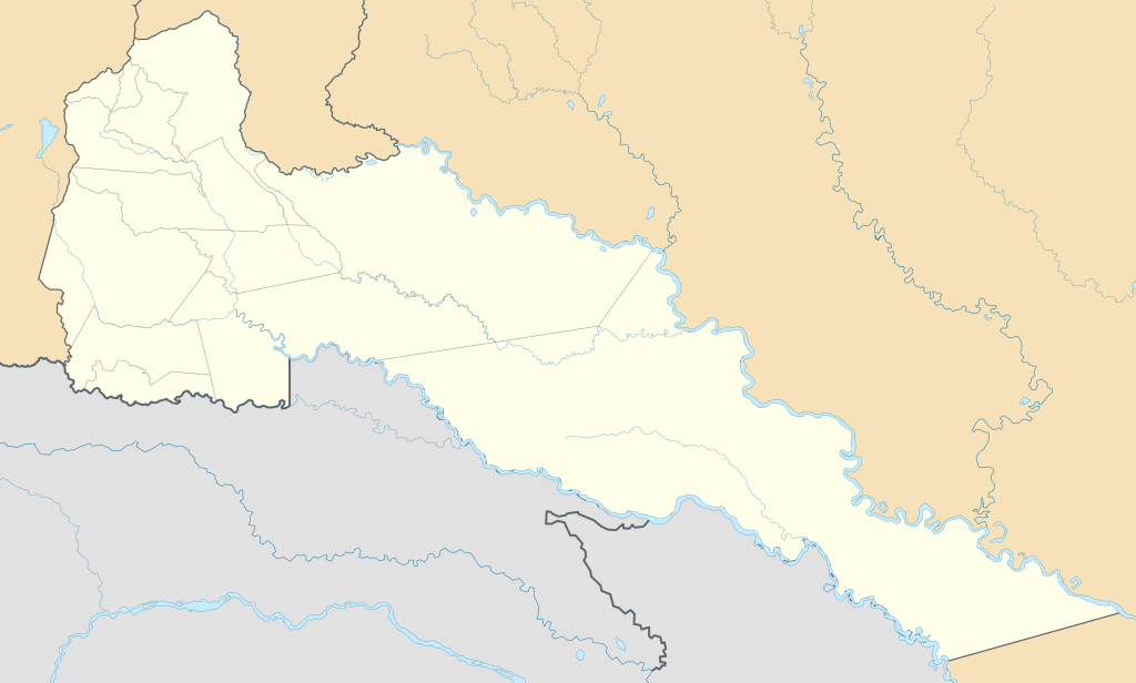 Mapa mudo del departamento del Putumayo.