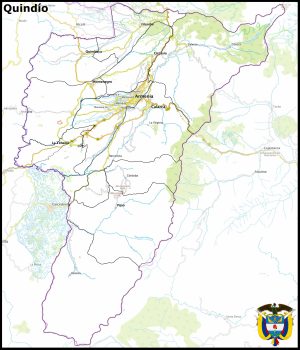 Mapa del departamento del Quindío