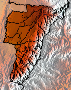 Mapa físico en blanco del departamento del Quindío.