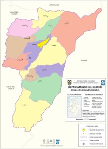 División político-administrativa del departamento del Quindío.