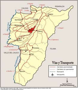 Vías y transporte en el departamento del Quindío.
