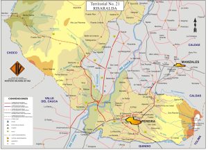 Mapa de carreteras del departamento de Risaralda