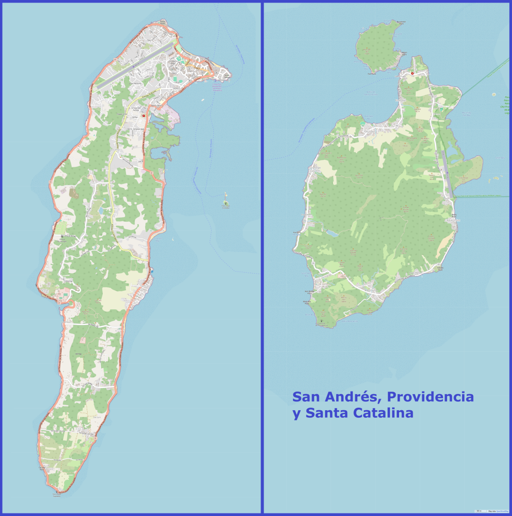 Mapa de San Andrés, Providencia y Santa Catalina.