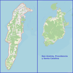 Mapa de San Andrés, Providencia y Santa Catalina