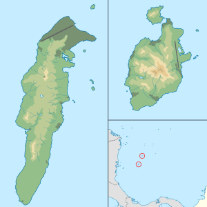 Mapa físico en blanco de San Andrés, Providencia y Santa Catalina.