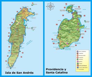 Mapa turístico de San Andrés, Providencia y Santa Catalina