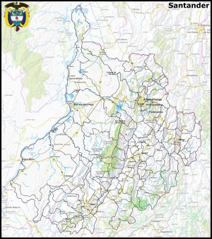 Mapa del departamento de Santander